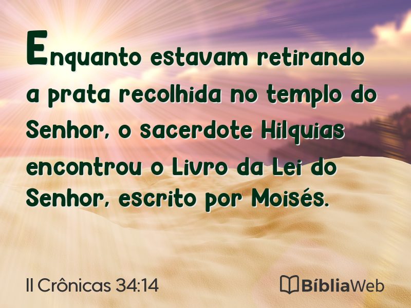II Crônicas 34:14 em imagem para compartilhar