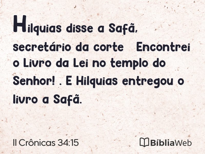 II Crônicas 34:15 em imagem para compartilhar