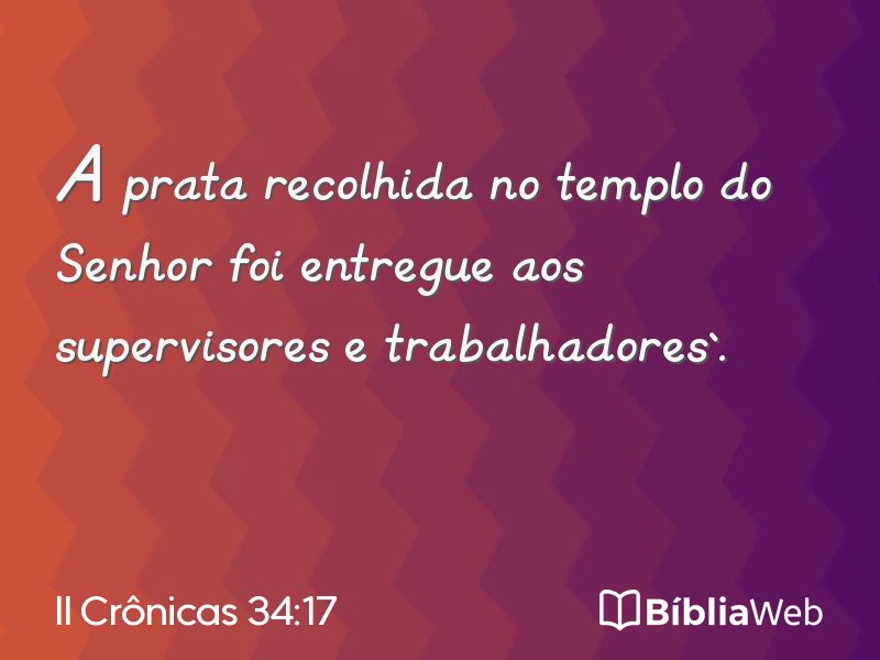 II Crônicas 34:17 em imagem para compartilhar