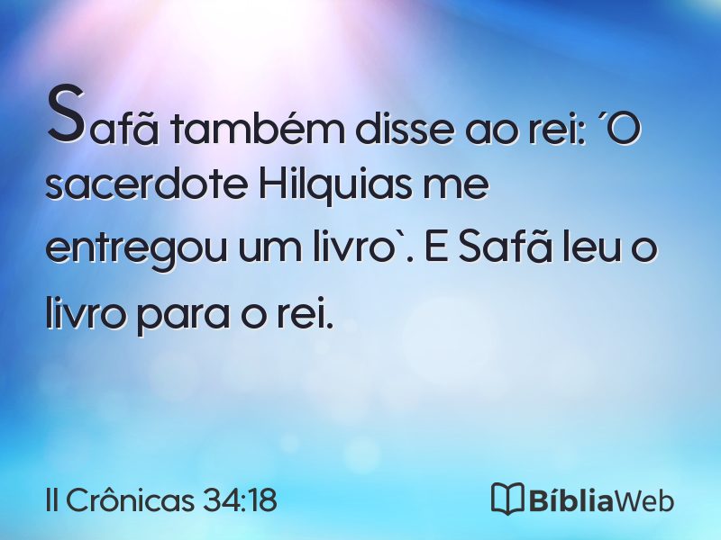 II Crônicas 34:18 em imagem para compartilhar