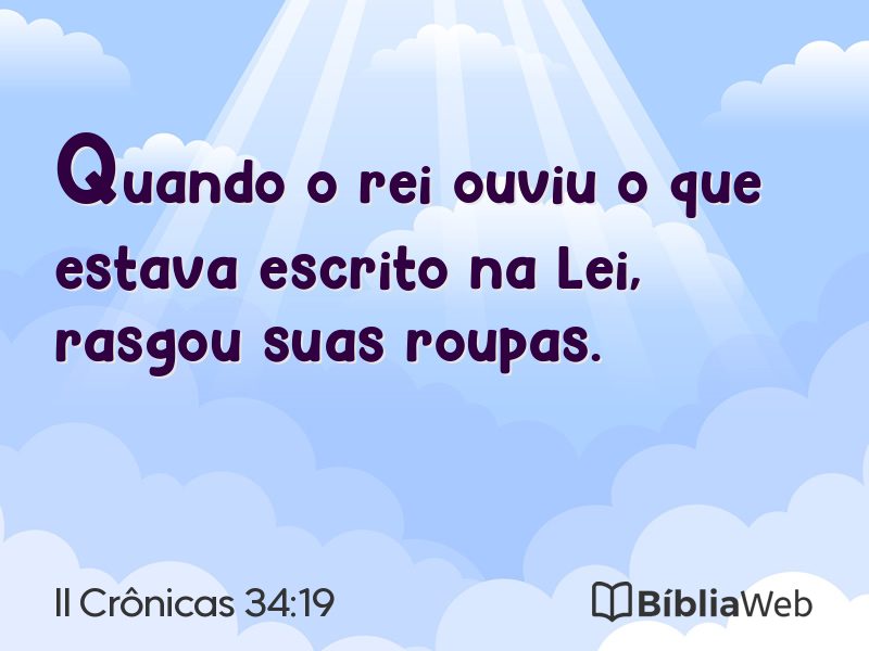 II Crônicas 34:19 em imagem para compartilhar