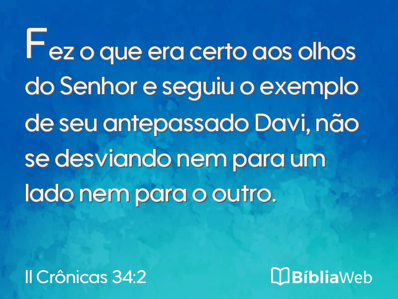 II Crônicas 34:2 em imagem para compartilhar