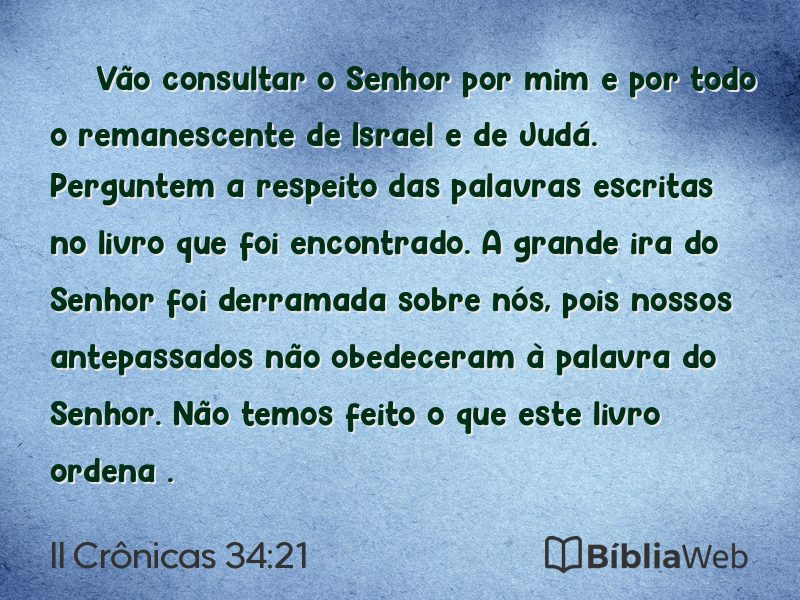 II Crônicas 34:21 em imagem para compartilhar