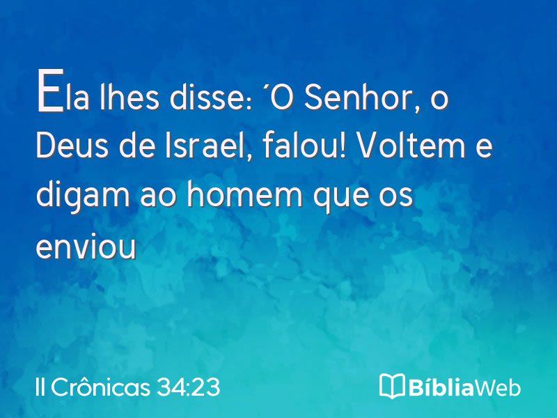 II Crônicas 34:23 em imagem para compartilhar
