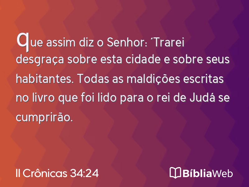 II Crônicas 34:24 em imagem para compartilhar