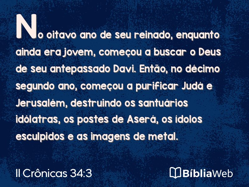 II Crônicas 34:3 em imagem para compartilhar