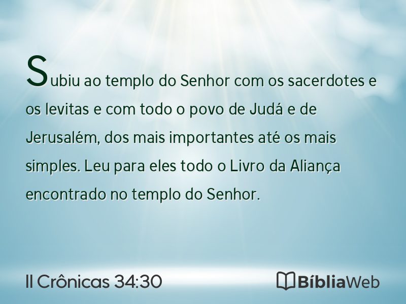II Crônicas 34:30 em imagem para compartilhar