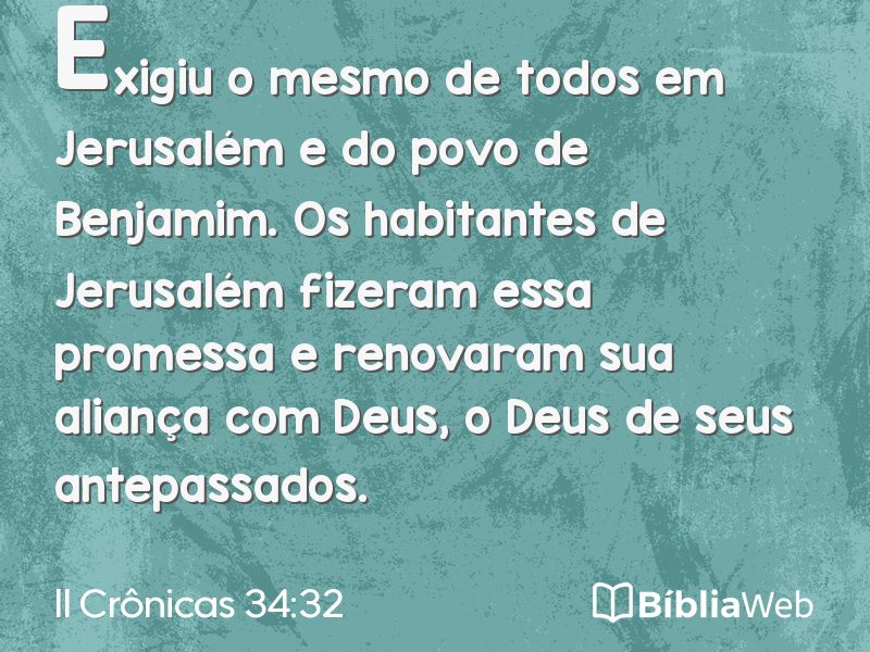 II Crônicas 34:32 em imagem para compartilhar