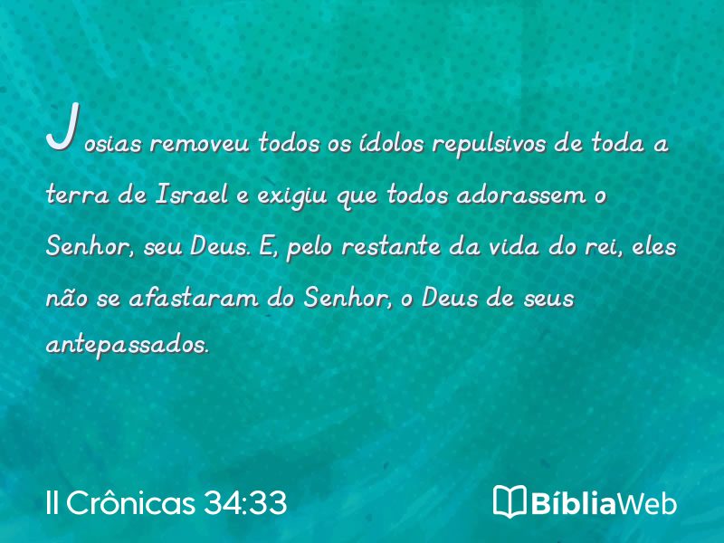II Crônicas 34:33 em imagem para compartilhar