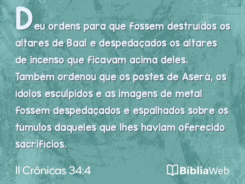 II Crônicas 34:4 em imagem para compartilhar