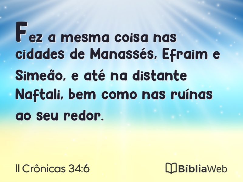 II Crônicas 34:6 em imagem para compartilhar