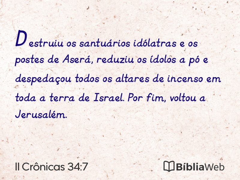 II Crônicas 34:7 em imagem para compartilhar