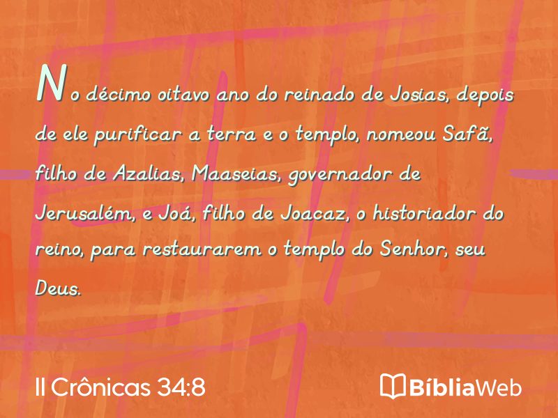 II Crônicas 34:8 em imagem para compartilhar