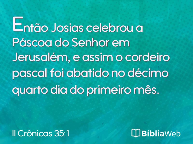 II Crônicas 35:1 em imagem para compartilhar