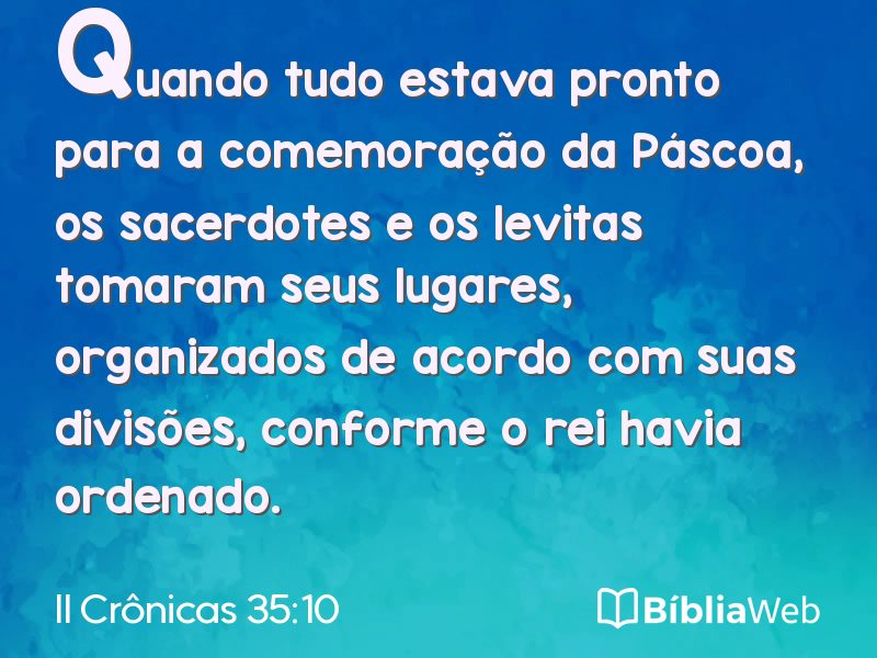 II Crônicas 35:10 em imagem para compartilhar