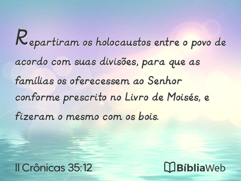 II Crônicas 35:12 em imagem para compartilhar