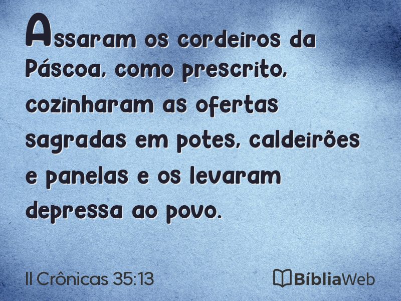 II Crônicas 35:13 em imagem para compartilhar