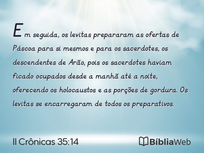 II Crônicas 35:14 em imagem para compartilhar