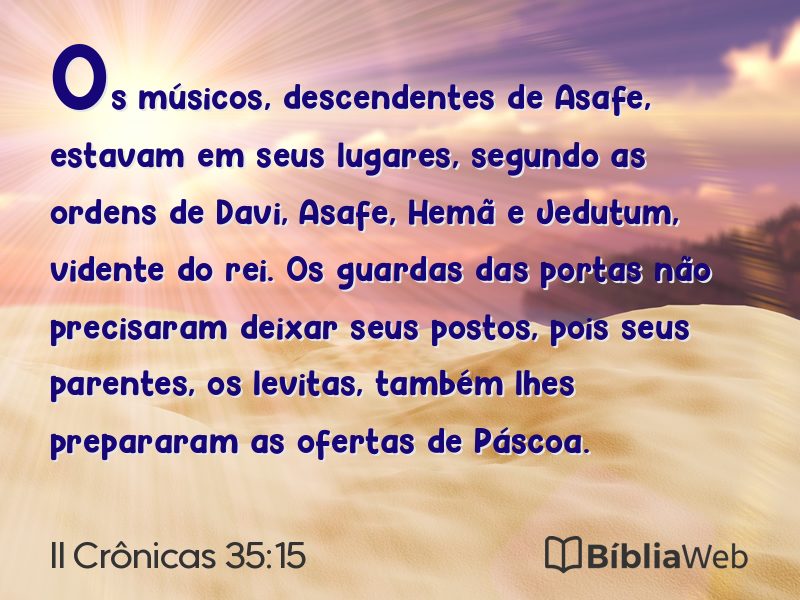 II Crônicas 35:15 em imagem para compartilhar