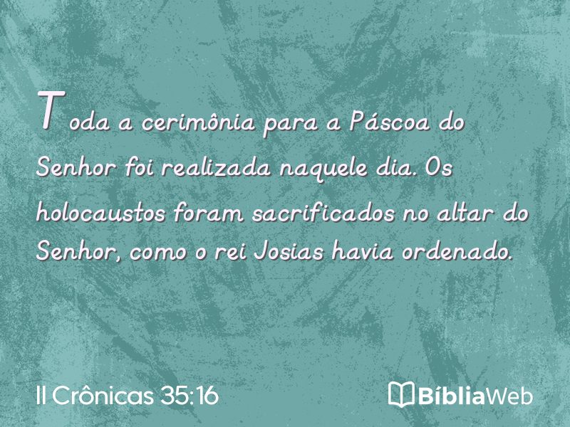 II Crônicas 35:16 em imagem para compartilhar