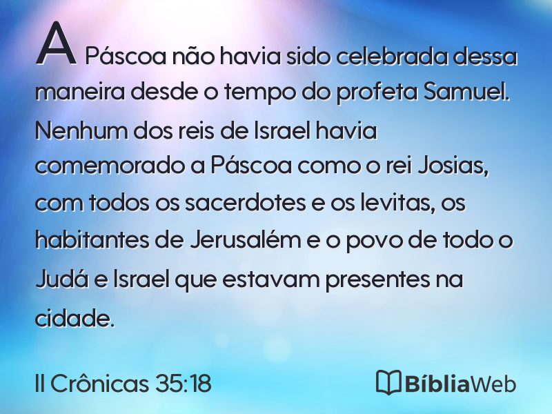 II Crônicas 35:18 em imagem para compartilhar