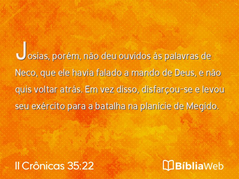 II Crônicas 35:22 em imagem para compartilhar