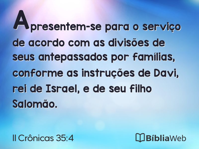 II Crônicas 35:4 em imagem para compartilhar