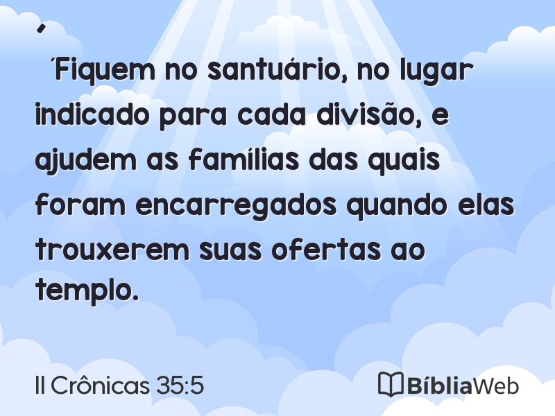 II Crônicas 35:5 em imagem para compartilhar