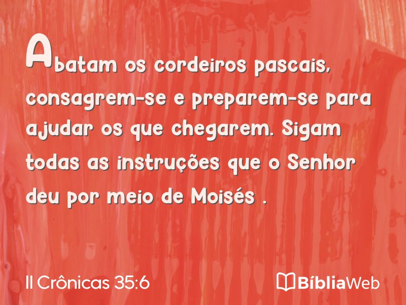 II Crônicas 35:6 em imagem para compartilhar