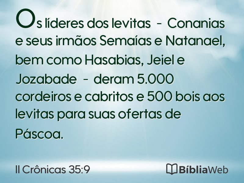 II Crônicas 35:9 em imagem para compartilhar