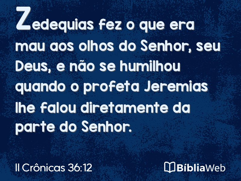 II Crônicas 36:12 em imagem para compartilhar