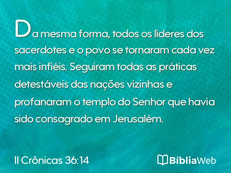 II Crônicas 36:14 em imagem para compartilhar