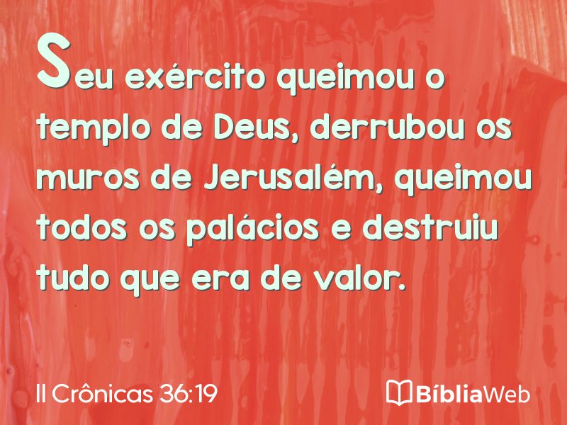II Crônicas 36:19 em imagem para compartilhar