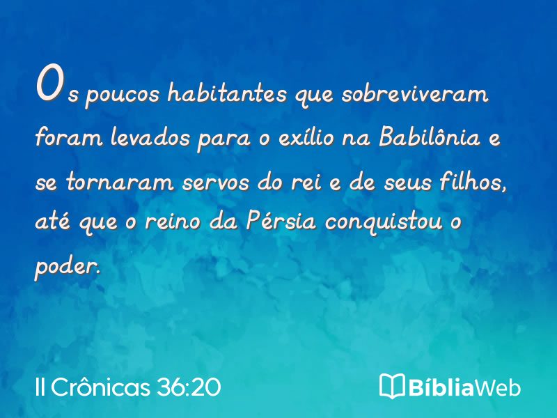 II Crônicas 36:20 em imagem para compartilhar