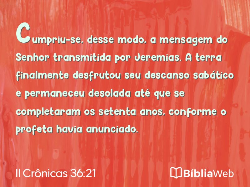 II Crônicas 36:21 em imagem para compartilhar