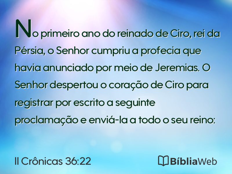 II Crônicas 36:22 em imagem para compartilhar