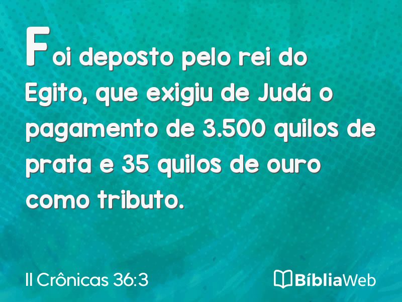 II Crônicas 36:3 em imagem para compartilhar