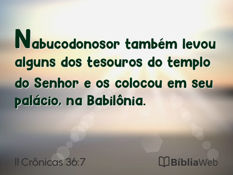 II Crônicas 36:7 em imagem para compartilhar