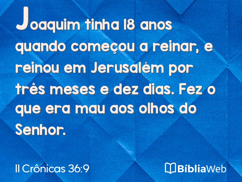 II Crônicas 36:9 em imagem para compartilhar