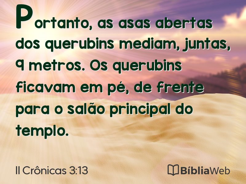 II Crônicas 3:13 em imagem para compartilhar