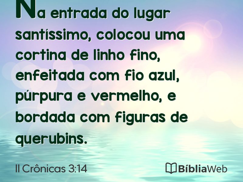 II Crônicas 3:14 em imagem para compartilhar