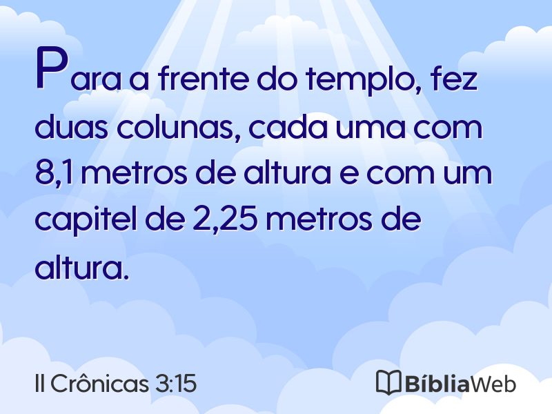 II Crônicas 3:15 em imagem para compartilhar