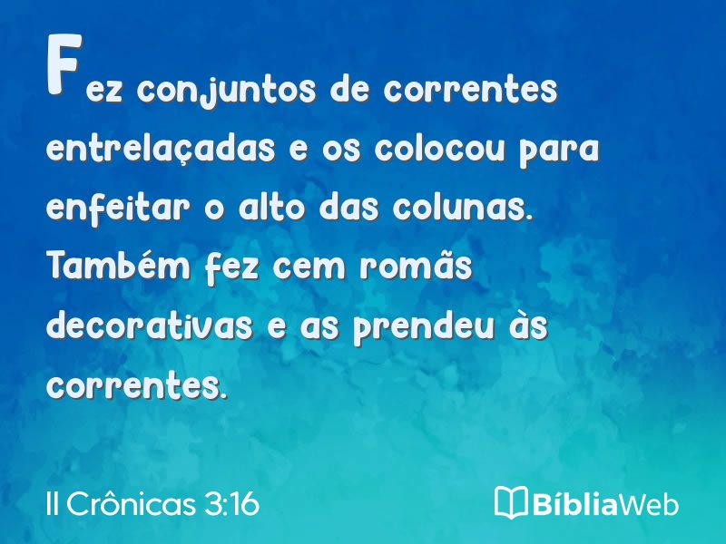 II Crônicas 3:16 em imagem para compartilhar