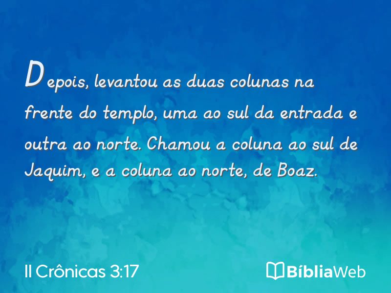 II Crônicas 3:17 em imagem para compartilhar