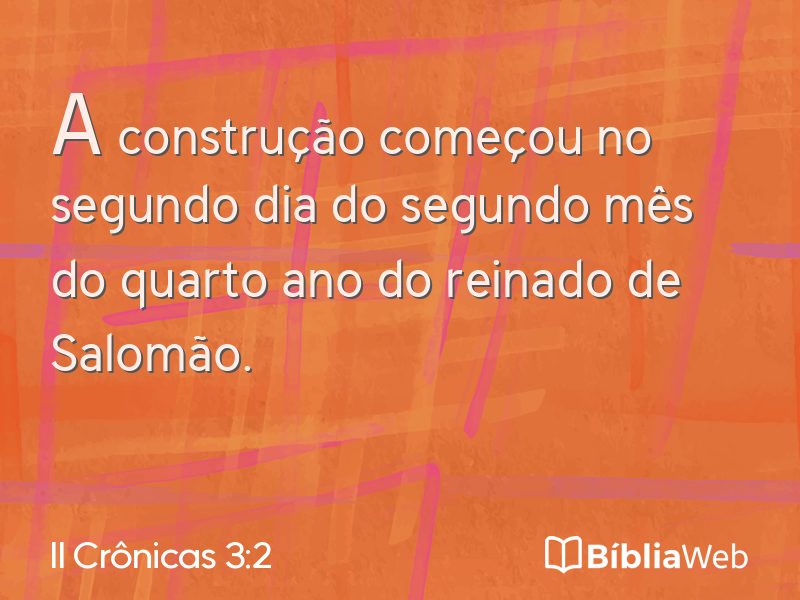 II Crônicas 3:2 em imagem para compartilhar