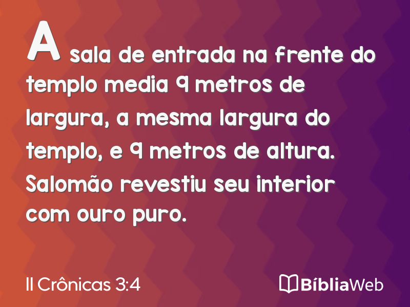 II Crônicas 3:4 em imagem para compartilhar