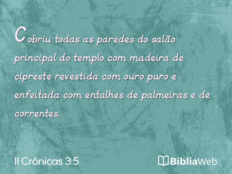 II Crônicas 3:5 em imagem para compartilhar