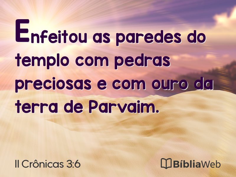 II Crônicas 3:6 em imagem para compartilhar