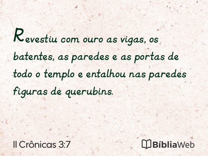 II Crônicas 3:7 em imagem para compartilhar