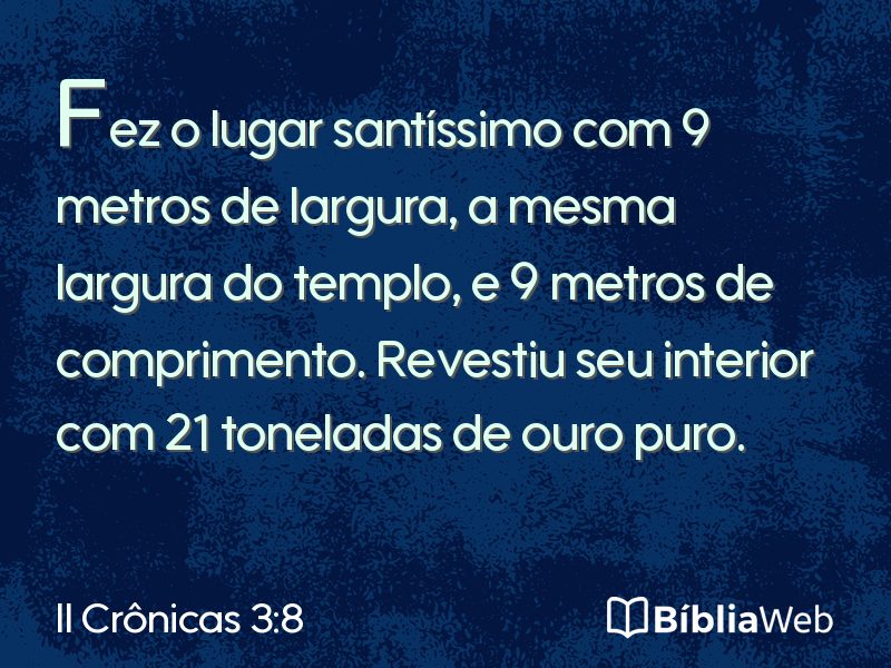 II Crônicas 3:8 em imagem para compartilhar
